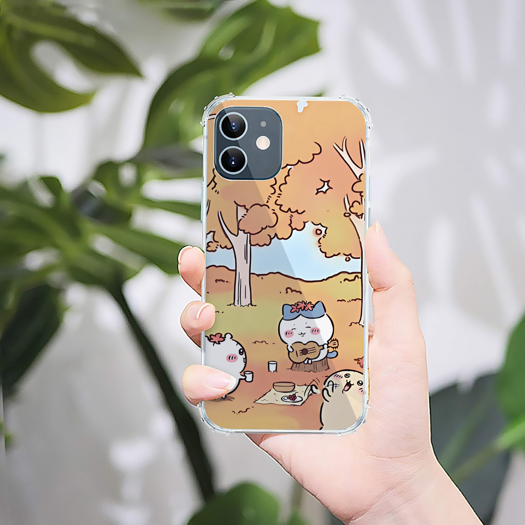 （画像用） ちいかわ Chii-kawa 【iPhone 12シリーズ対応】透明スマホケース（クリアソフトケース）